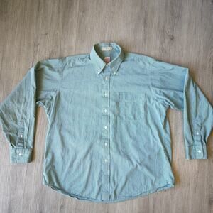 J. Press Shirt Mens OCBD 16.5/36 Green Check Made In USA Single Needle Ivy